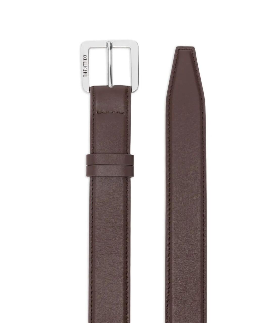 THE ATTICO Коричневый кожаный ремень, фото 2