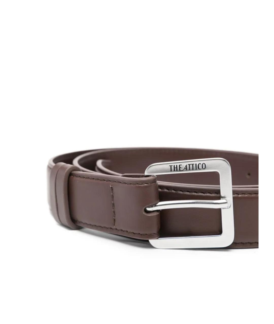 THE ATTICO Коричневый кожаный ремень, фото 3