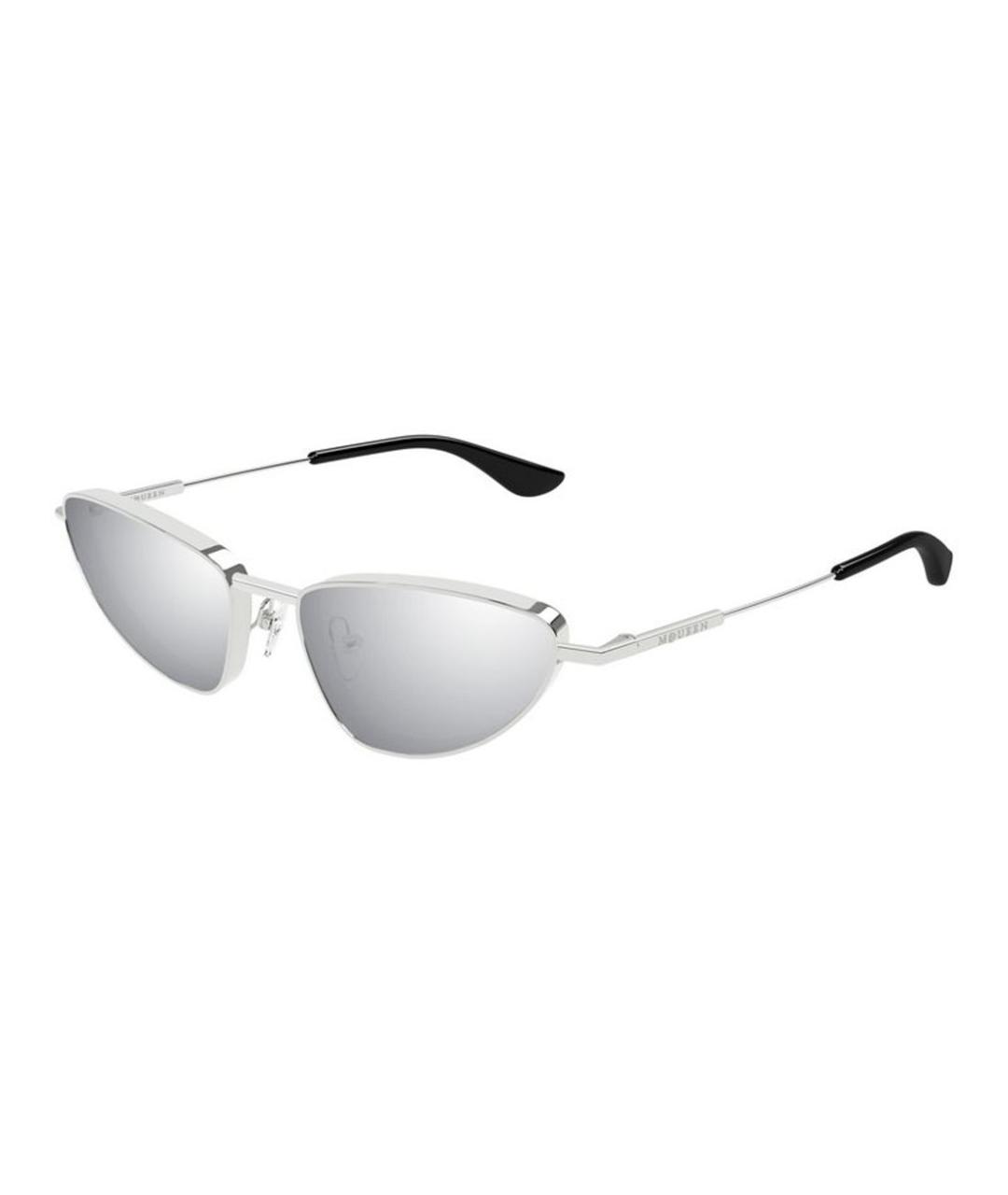 ALEXANDER MCQUEEN Серебряные металлические солнцезащитные очки, фото 2