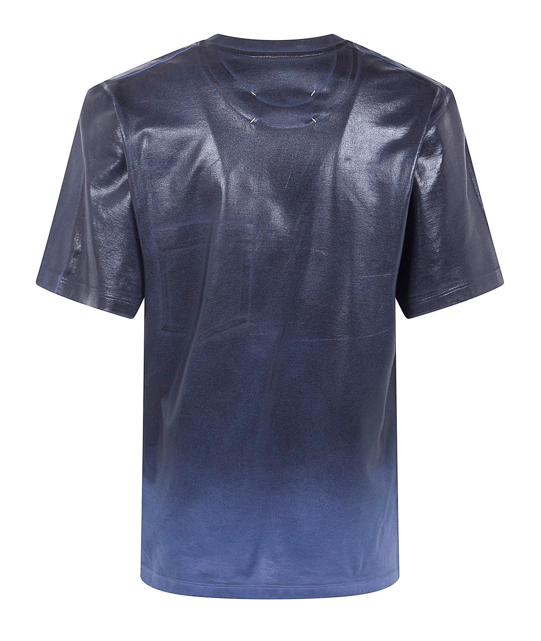 MAISON MARGIELA Синяя хлопковая футболка, фото 2