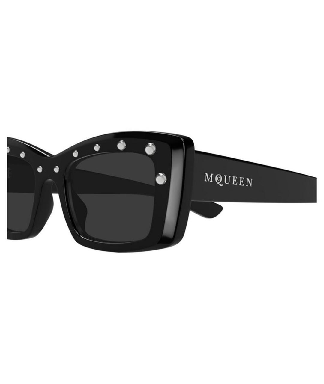 ALEXANDER MCQUEEN Черные пластиковые солнцезащитные очки, фото 3