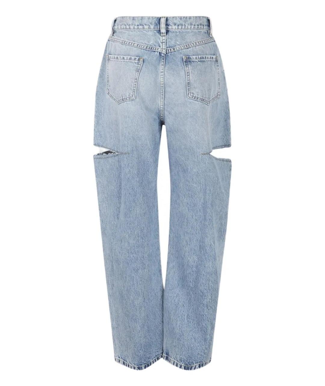 MAISON MARGIELA Голубые хлопковые прямые джинсы, фото 2