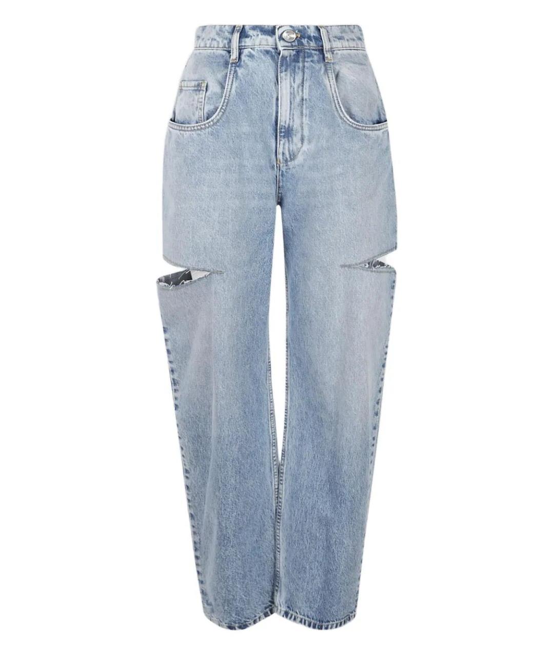 MAISON MARGIELA Голубые хлопковые прямые джинсы, фото 1