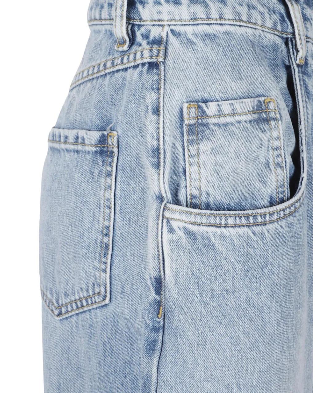 MAISON MARGIELA Голубые хлопковые прямые джинсы, фото 3