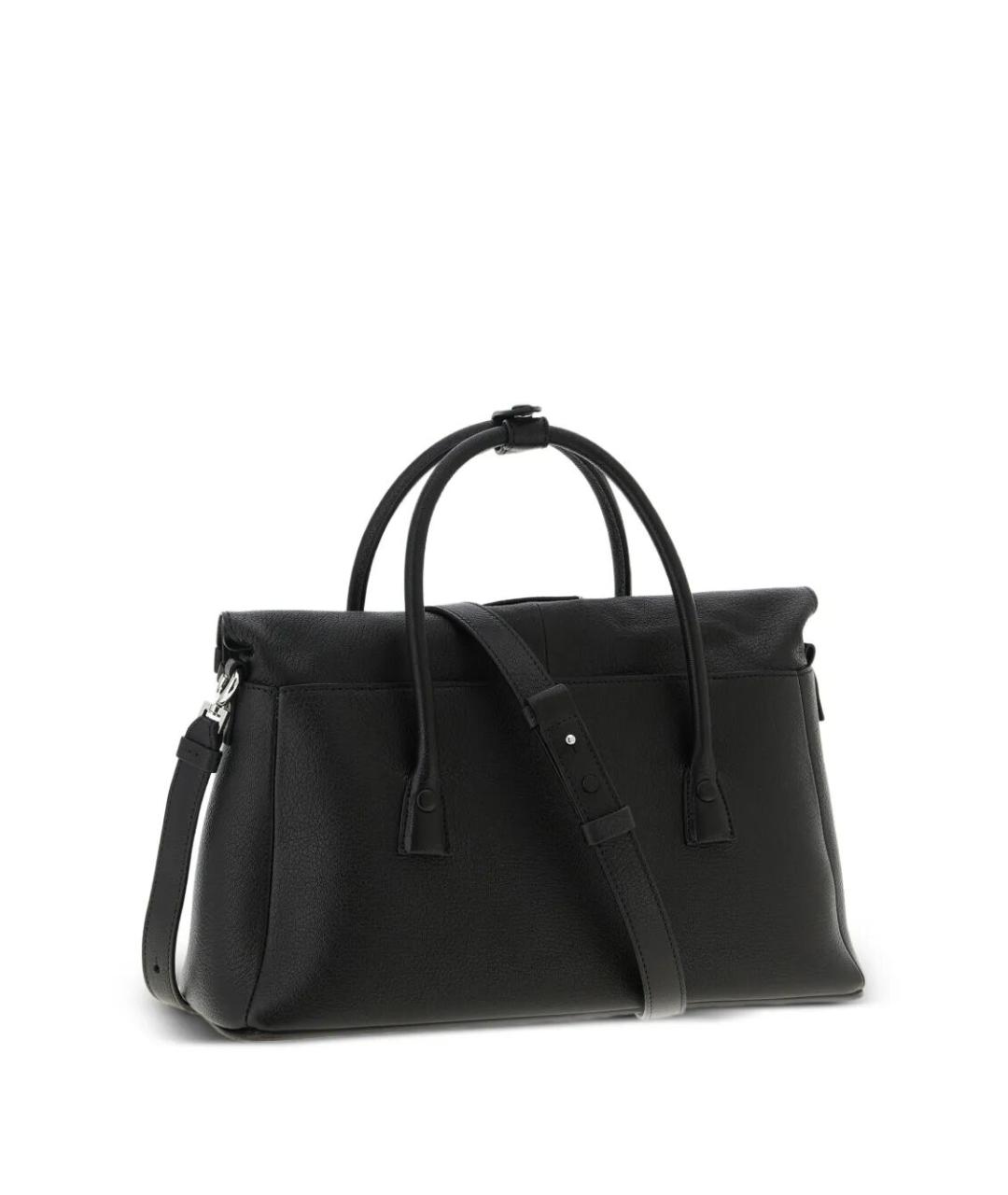 MAISON MARGIELA Черная кожаная сумка с короткими ручками, фото 3