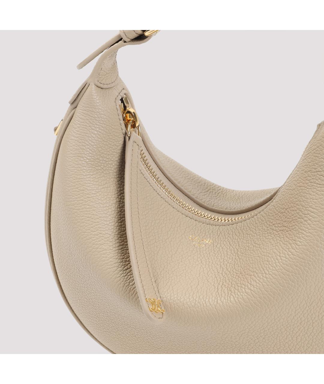 CELINE Бежевая кожаная сумка через плечо, фото 3