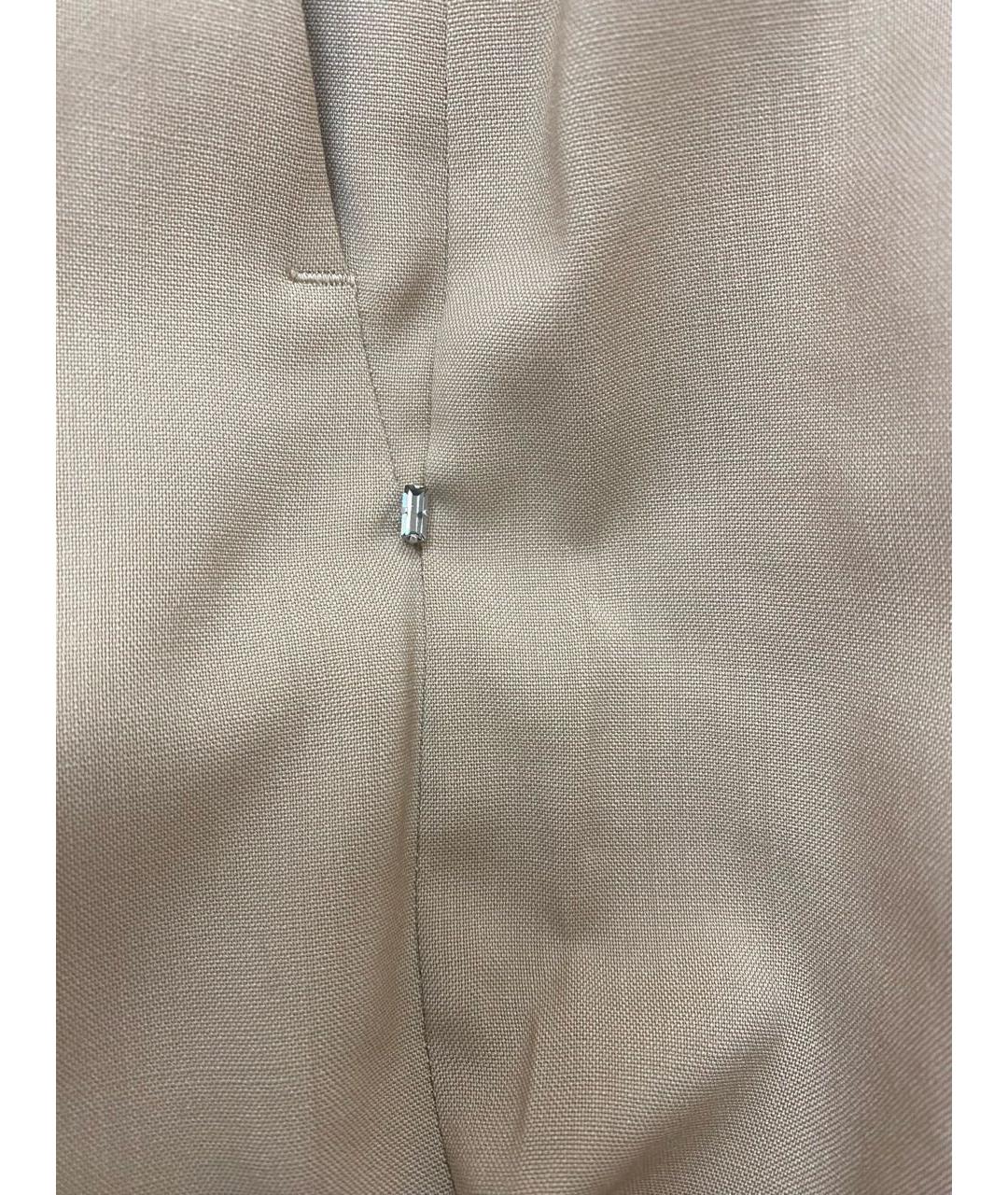 SPORTMAX Бежевые шерстяные брюки широкие, фото 4