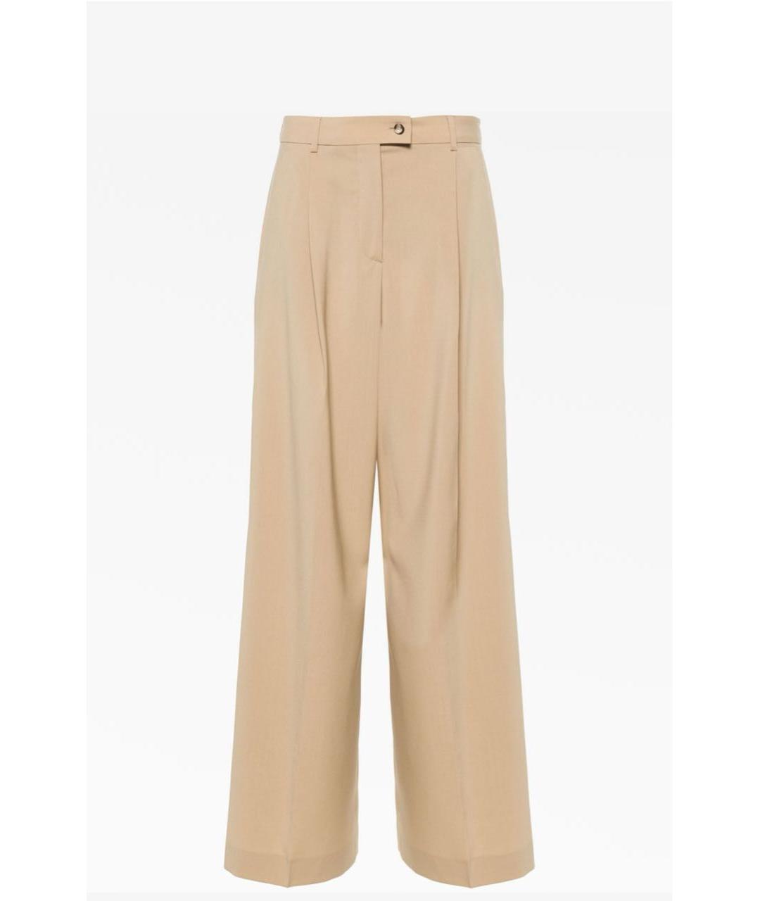 SPORTMAX Бежевые шерстяные брюки широкие, фото 7