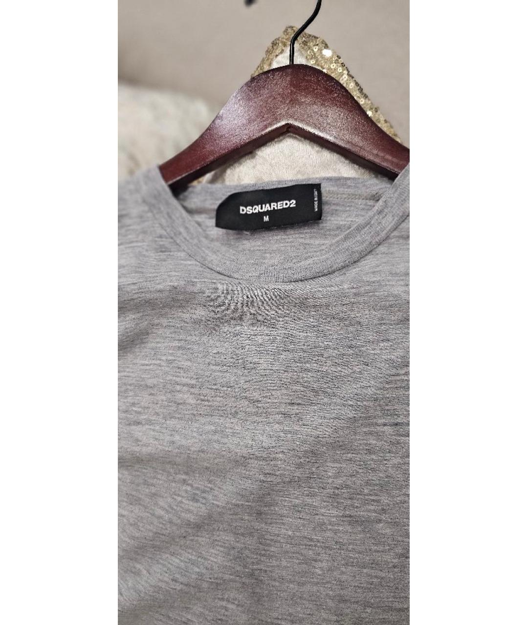 DSQUARED2 Серая хлопковая майка, фото 3