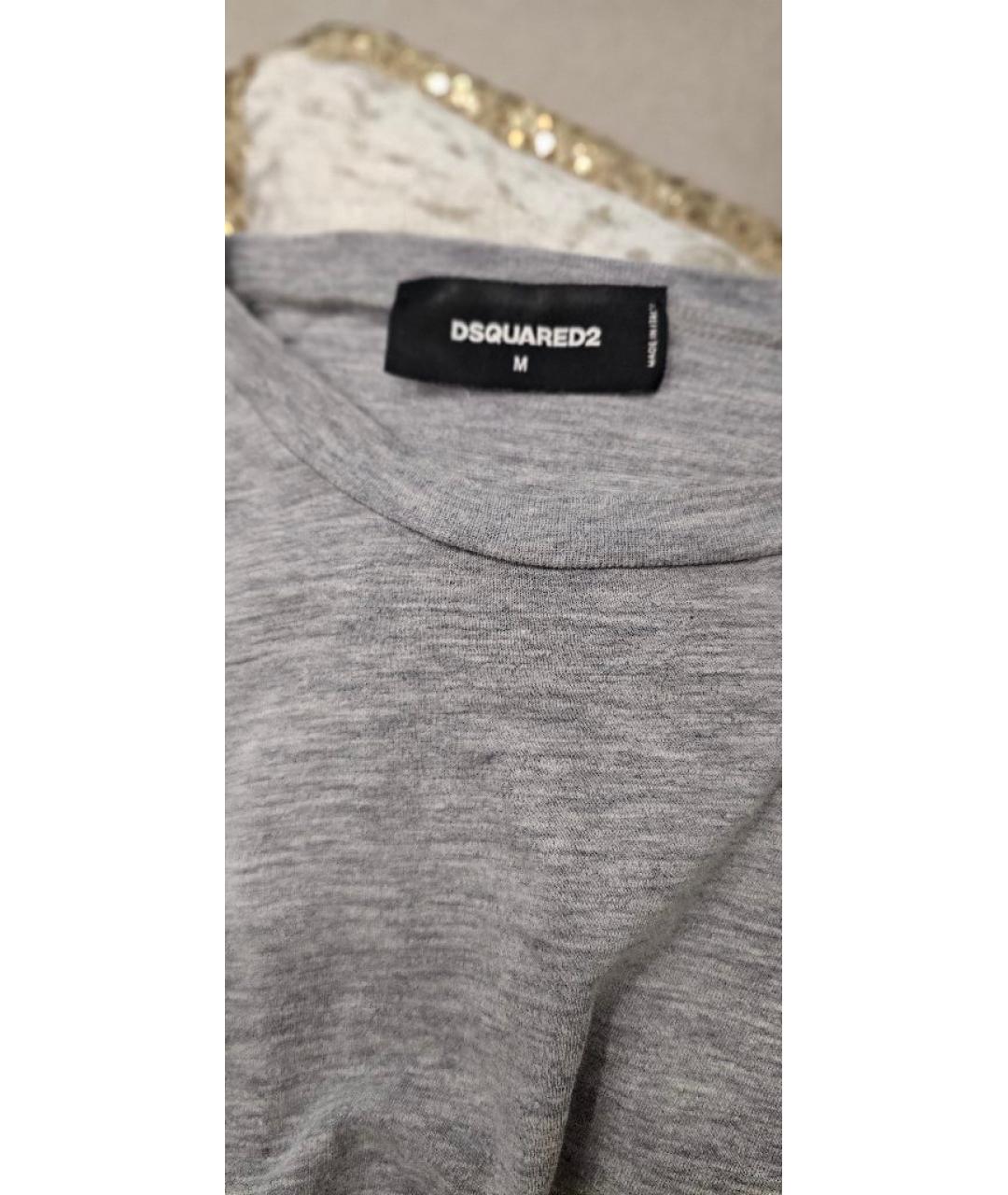 DSQUARED2 Серая хлопковая майка, фото 5