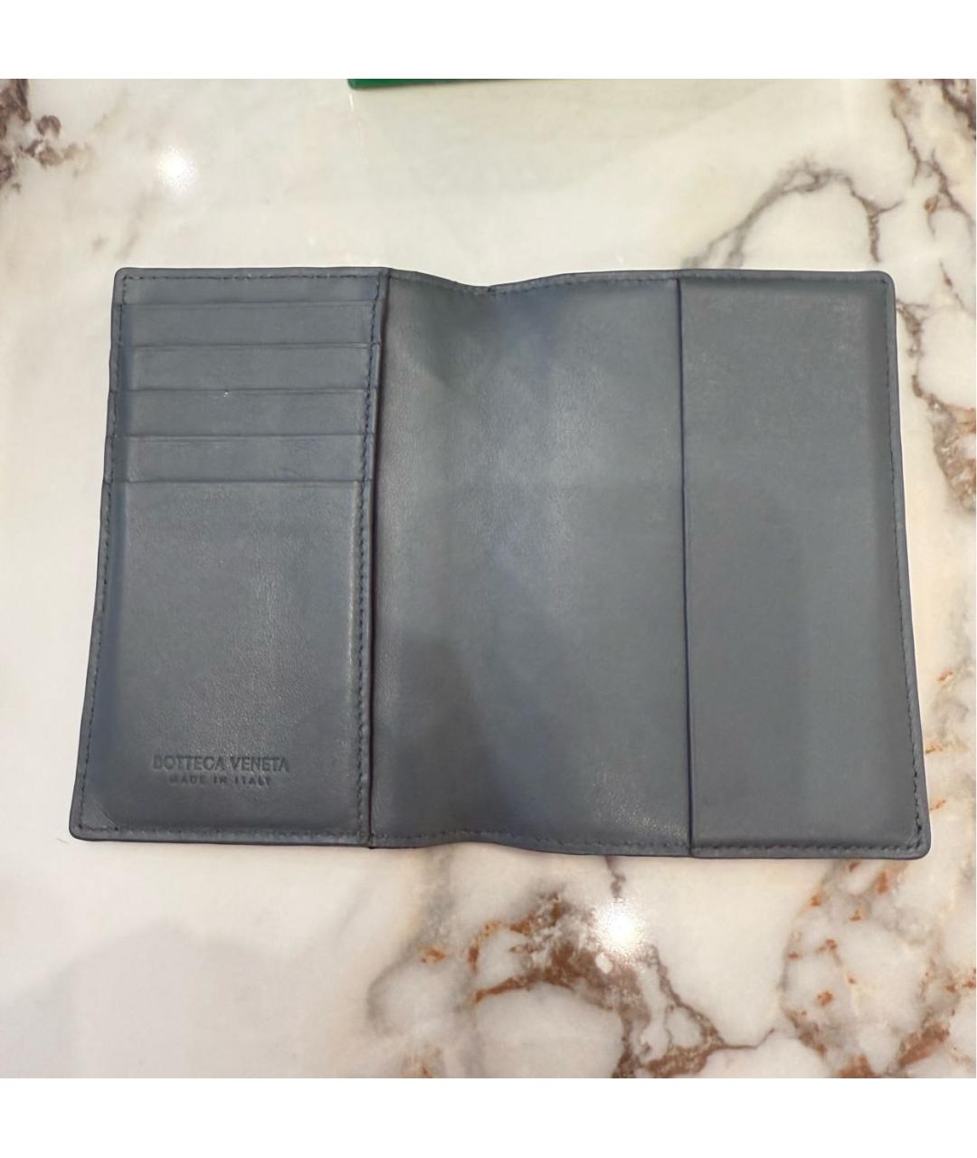 BOTTEGA VENETA Синий кожаный кардхолдер, фото 4