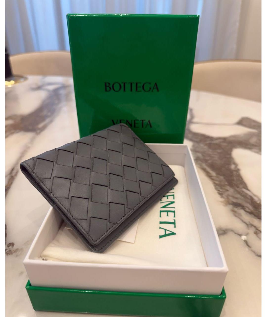 BOTTEGA VENETA Синий кожаный кардхолдер, фото 2