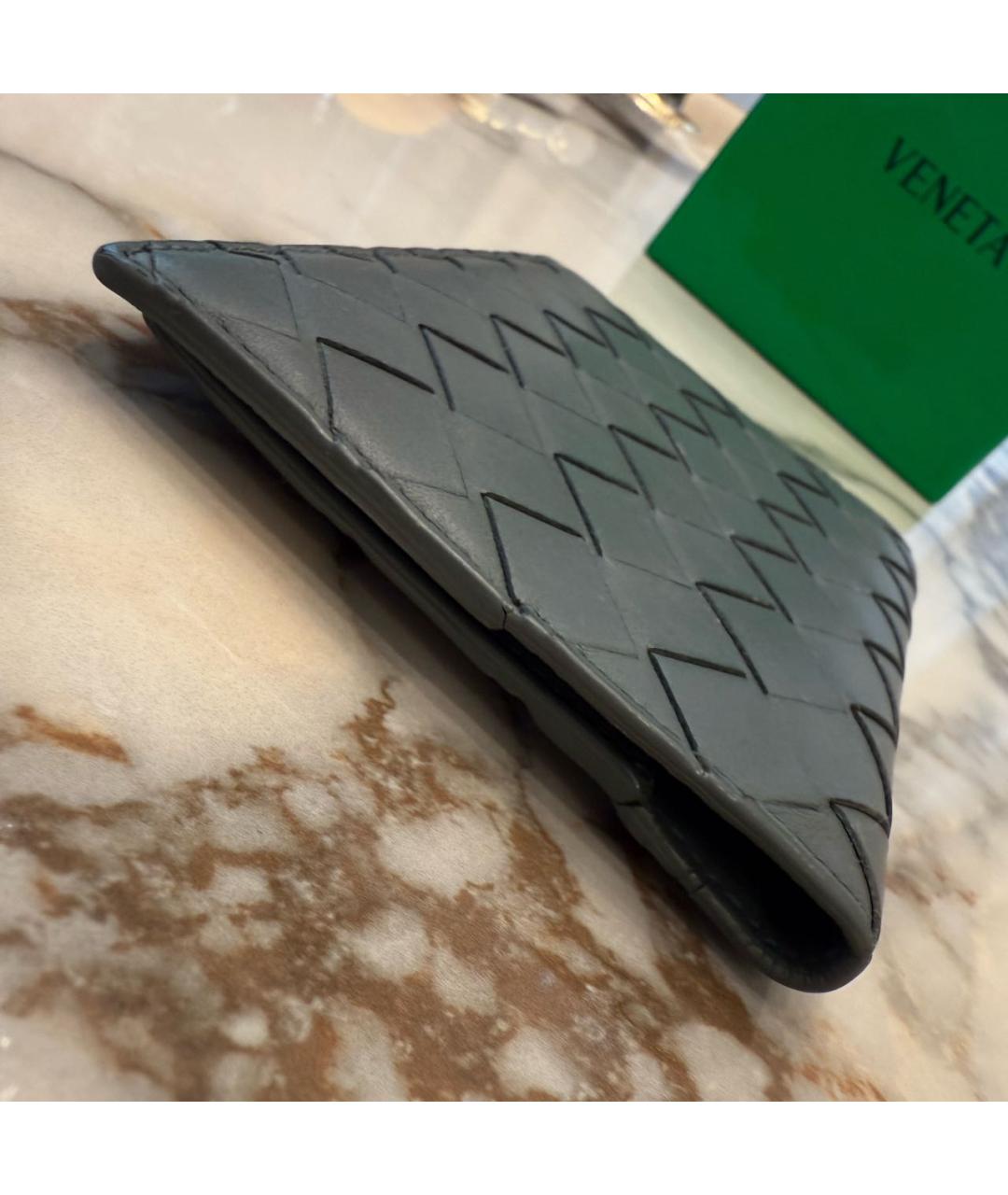 BOTTEGA VENETA Синий кожаный кардхолдер, фото 5