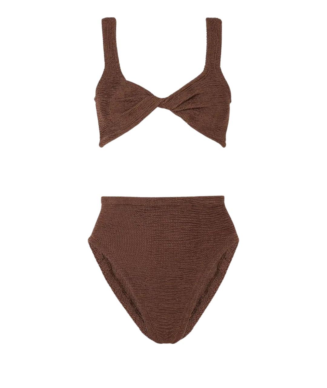 HUNZA G Коричневый полиэстеровый купальник, фото 1