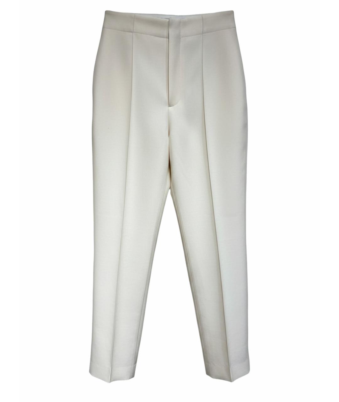 CHRISTIAN DIOR Белые шерстяные брюки широкие, фото 1