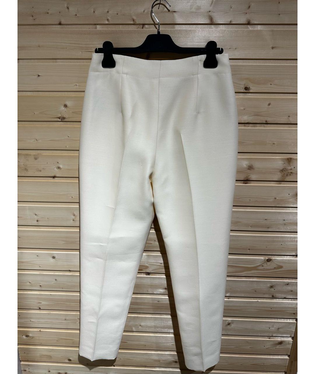 CHRISTIAN DIOR Белые шерстяные брюки широкие, фото 2