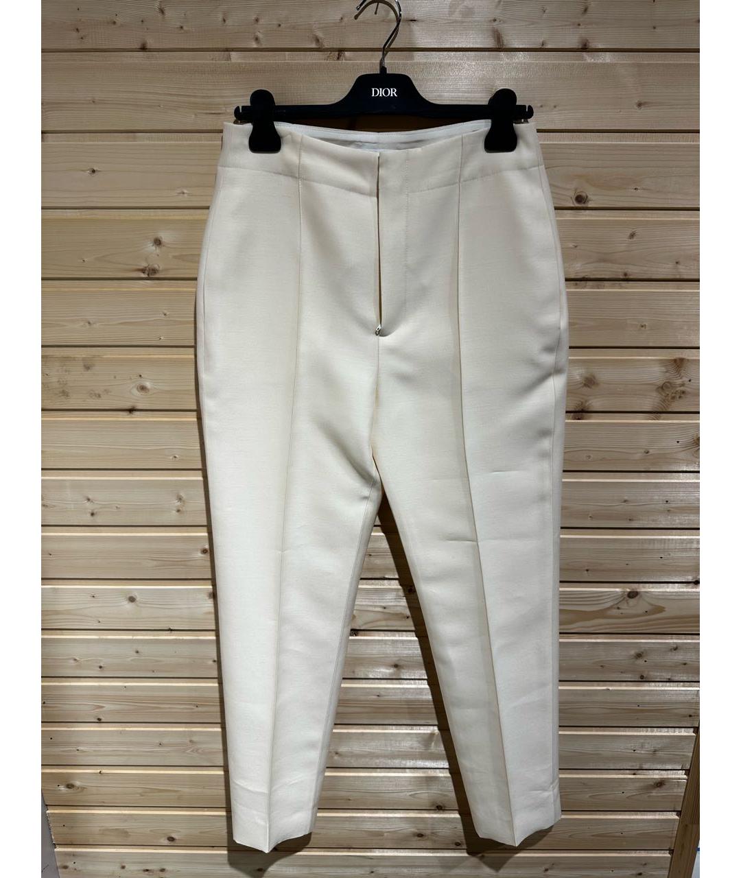 CHRISTIAN DIOR Белые шерстяные брюки широкие, фото 5
