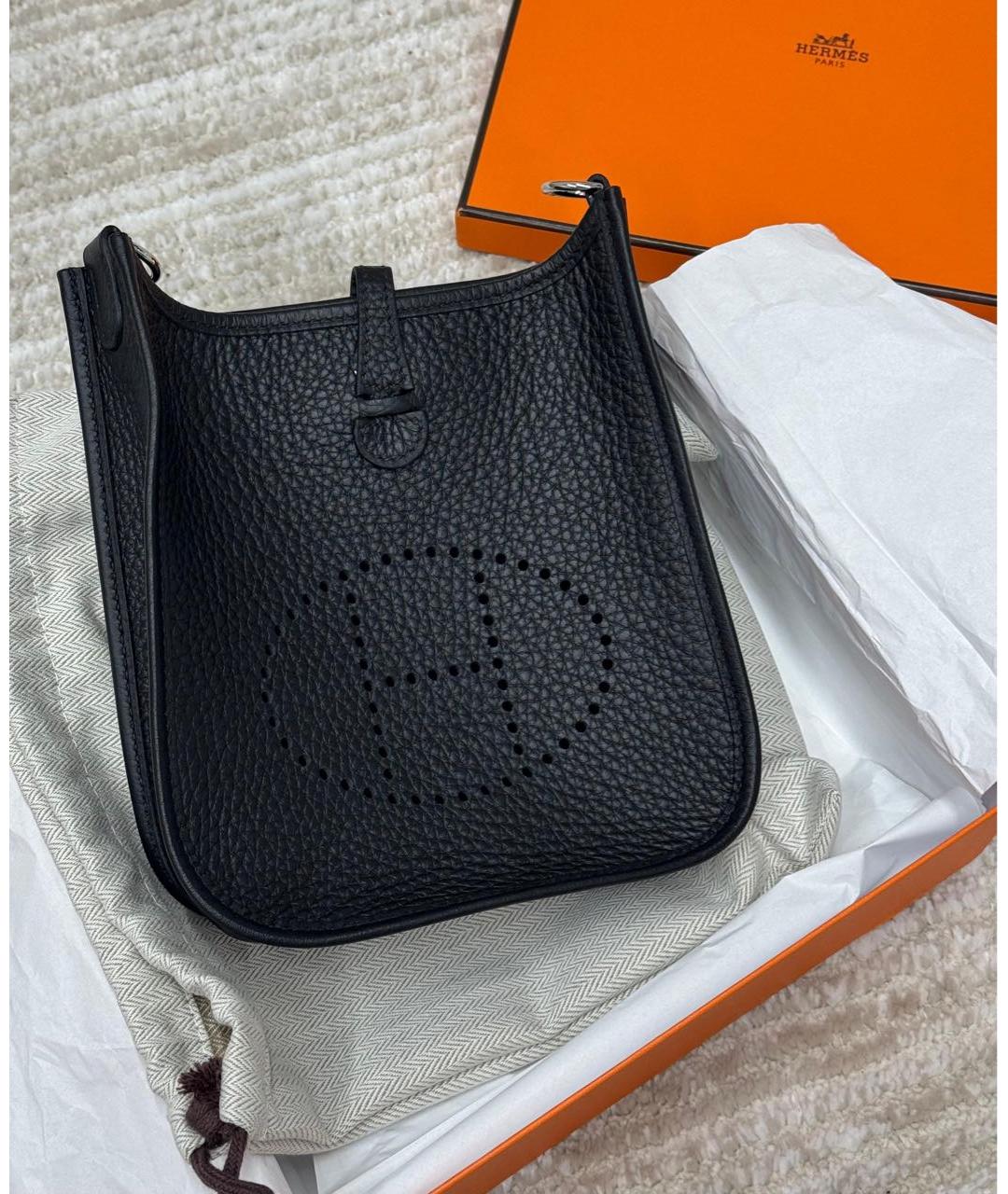HERMES Черная кожаная сумка на плечо, фото 3