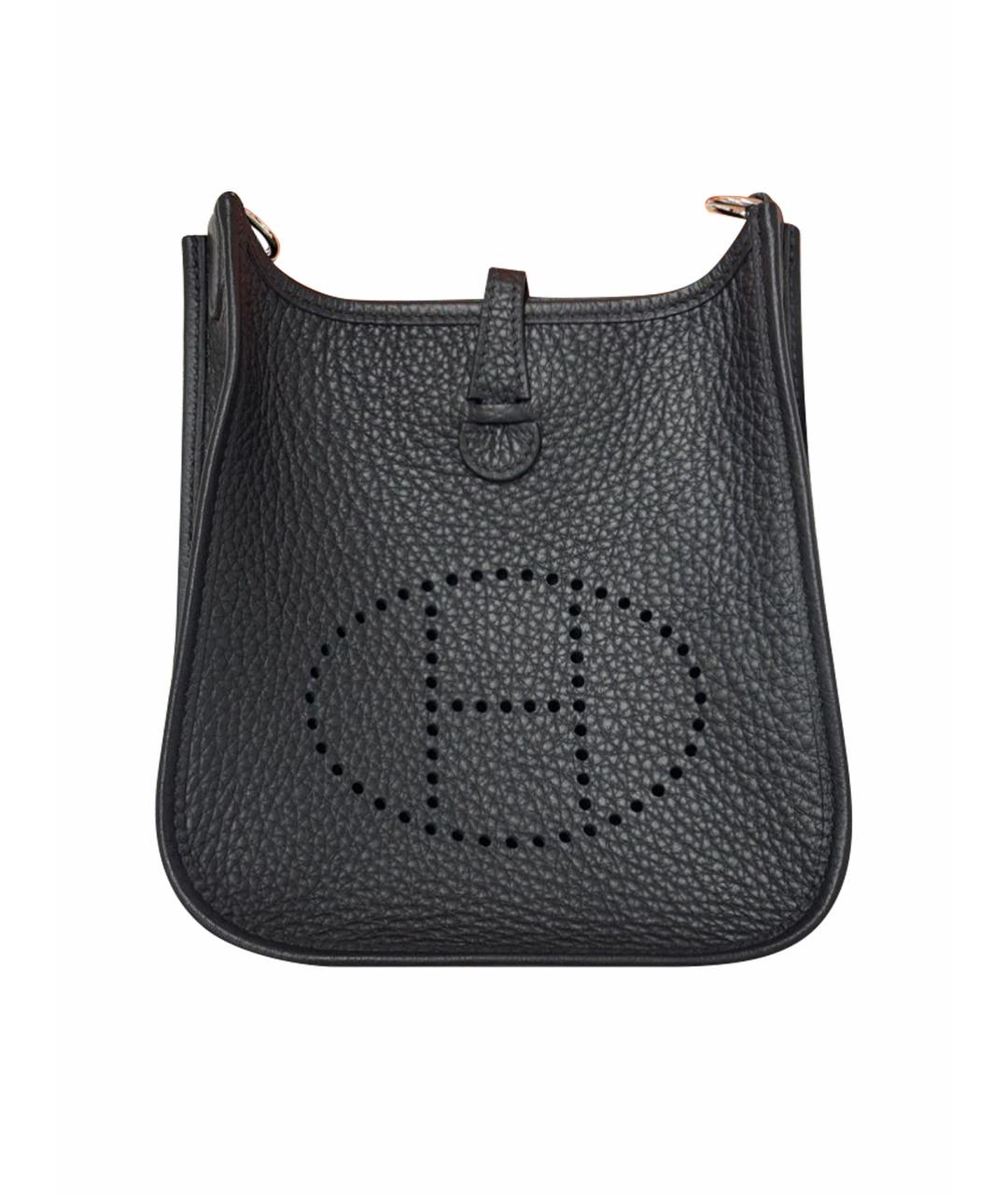 HERMES Черная кожаная сумка на плечо, фото 1