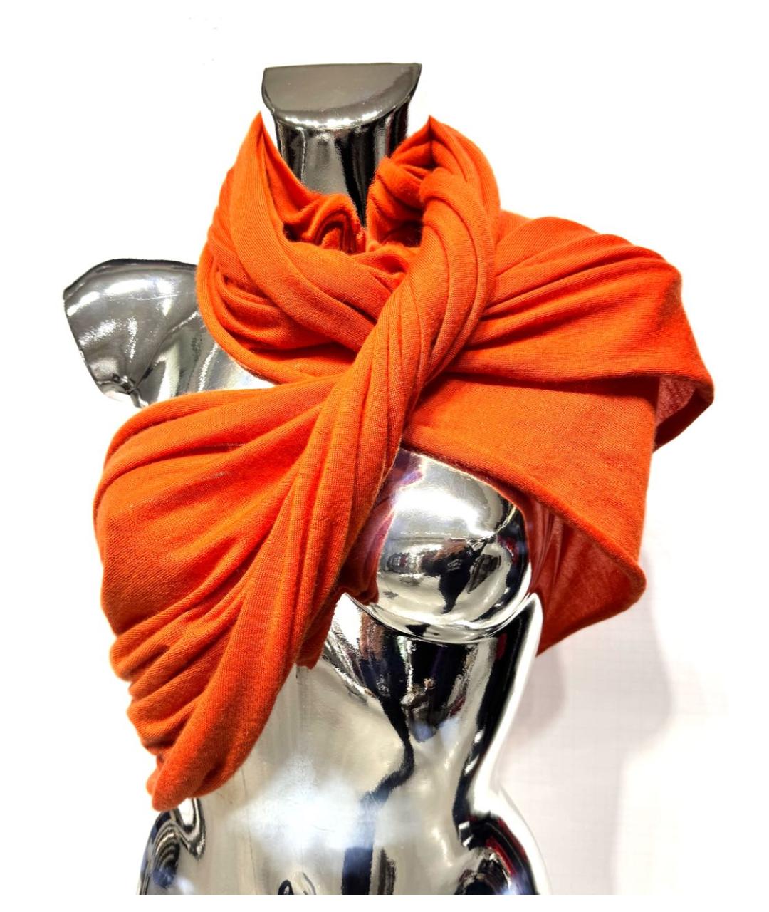 CHLOE Оранжевый кашемировый шарф, фото 5