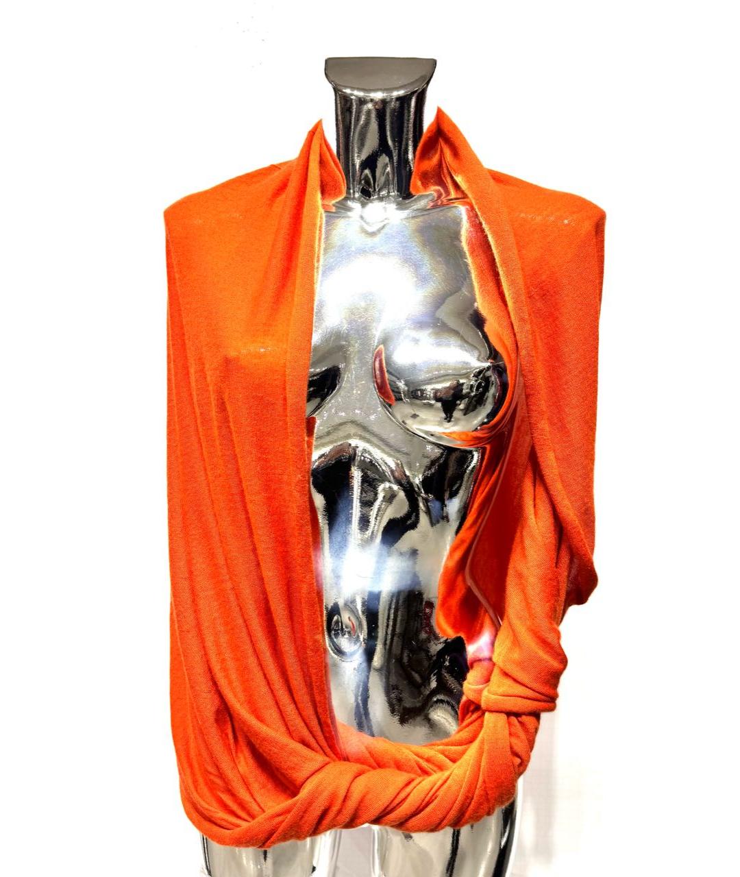 CHLOE Оранжевый кашемировый шарф, фото 6