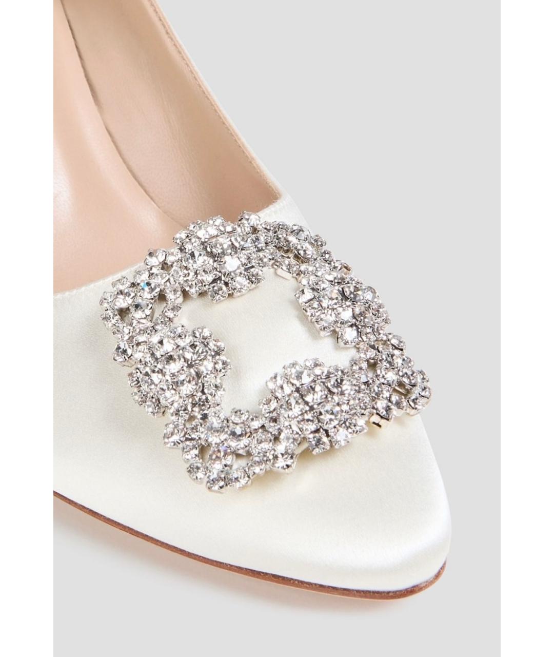 MANOLO BLAHNIK Белые текстильные туфли, фото 3