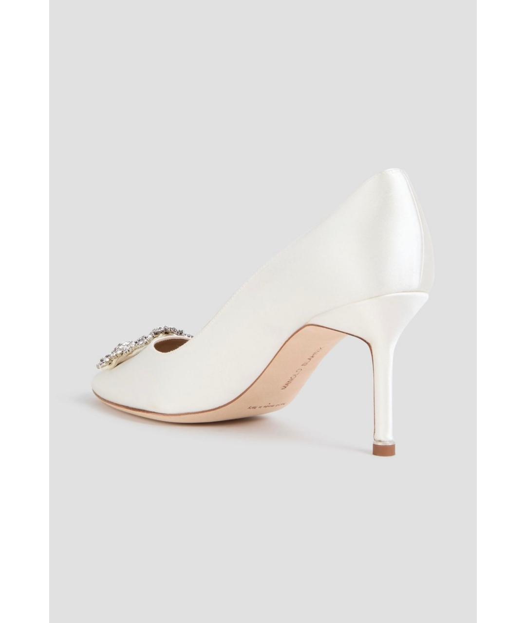 MANOLO BLAHNIK Белые текстильные туфли, фото 4