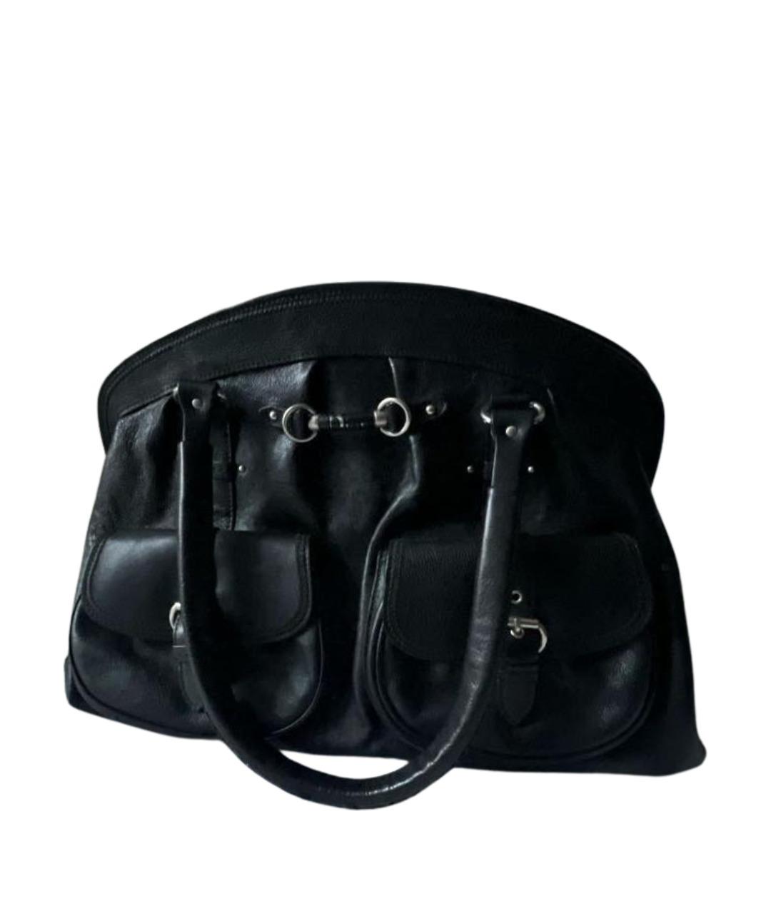 CHRISTIAN DIOR Черная кожаная сумка через плечо, фото 1