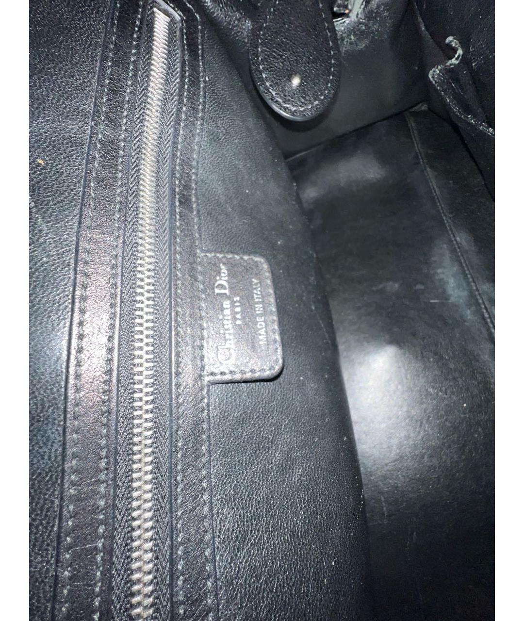 CHRISTIAN DIOR Черная кожаная сумка через плечо, фото 5