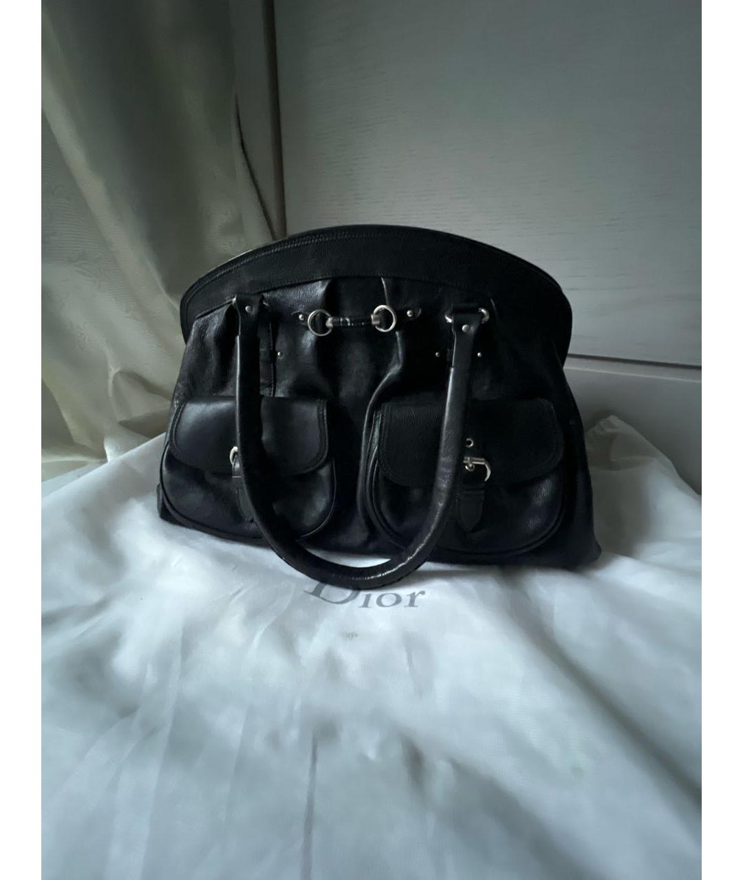 CHRISTIAN DIOR Черная кожаная сумка через плечо, фото 9