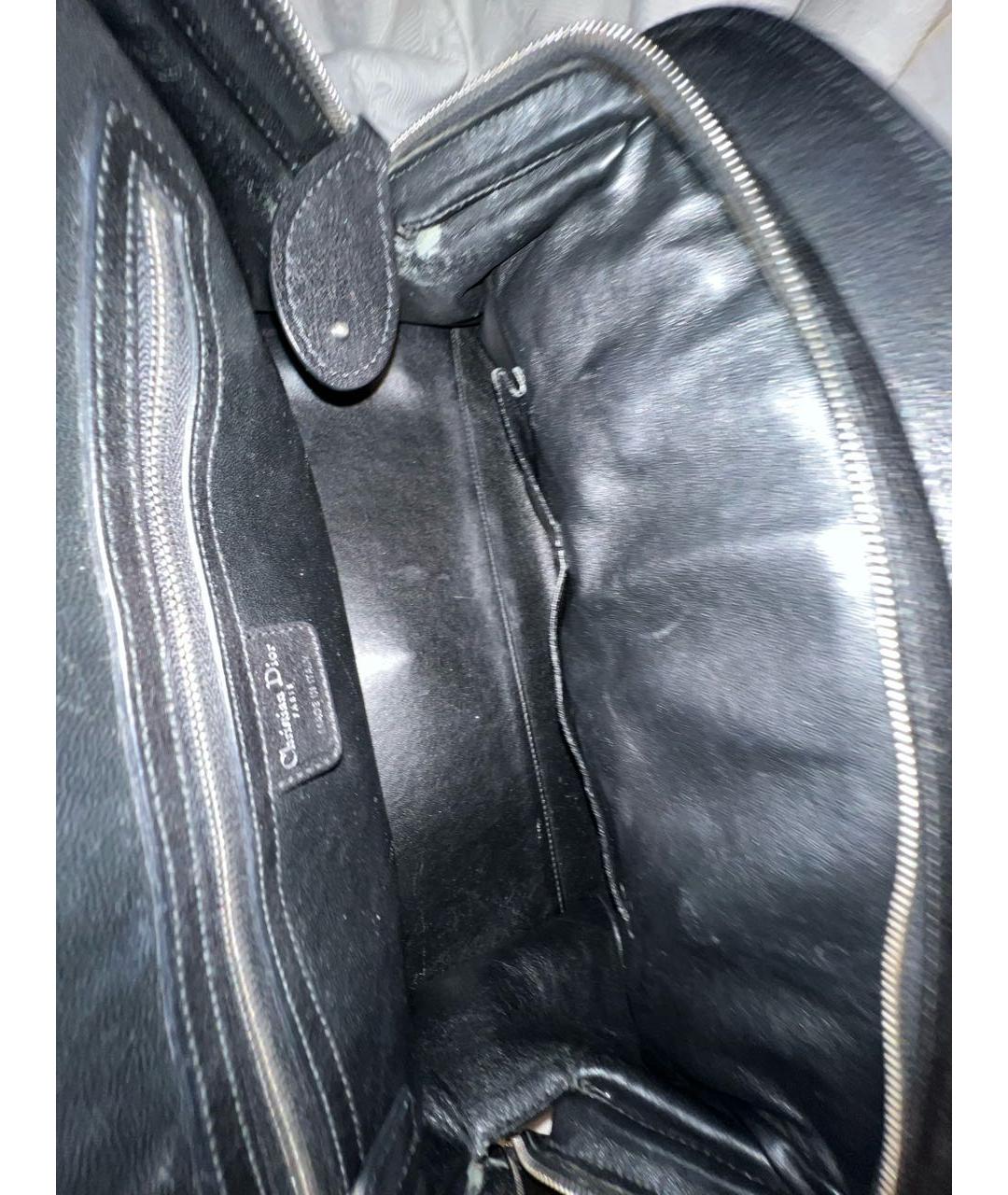 CHRISTIAN DIOR Черная кожаная сумка через плечо, фото 6