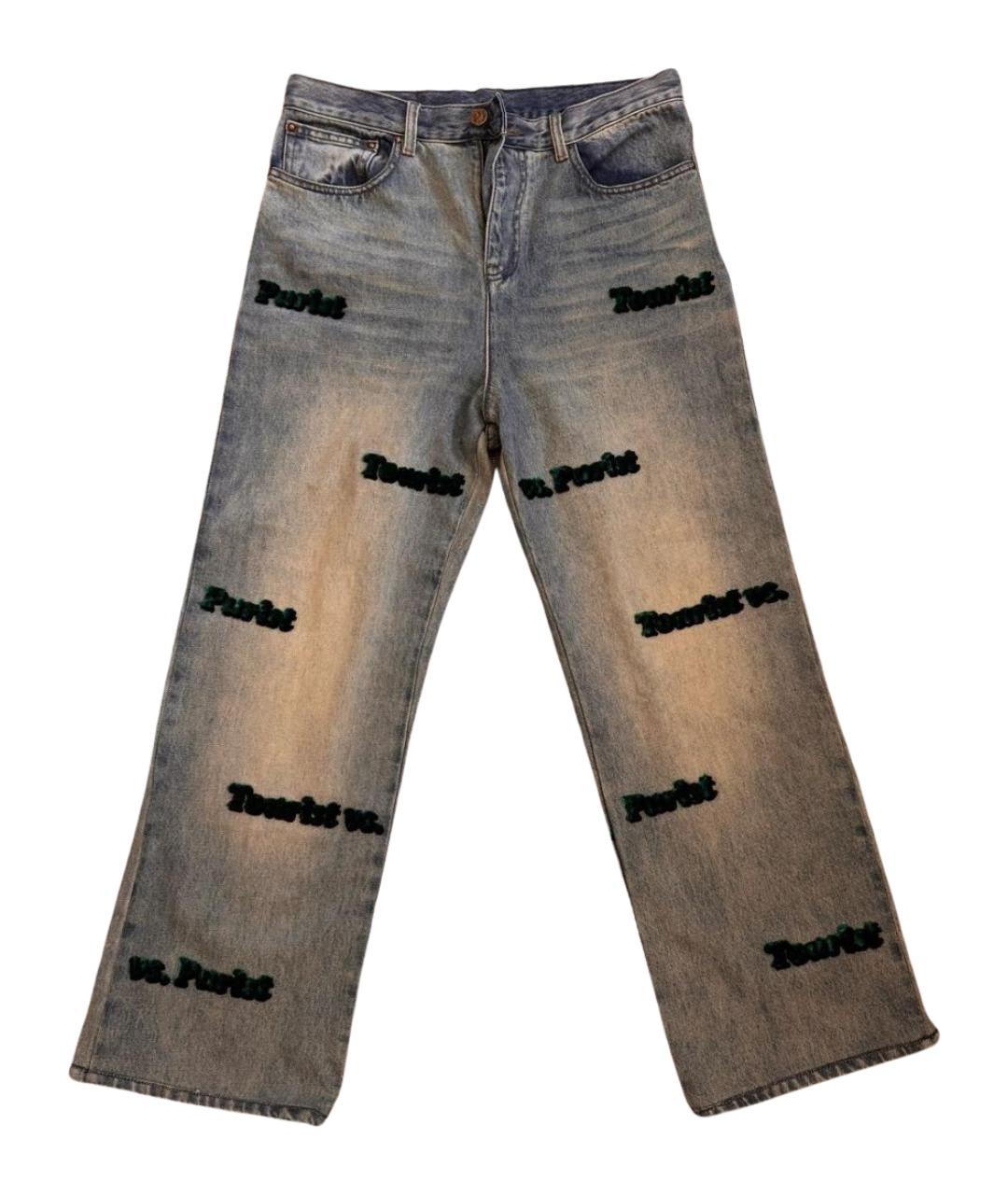 LOUIS VUITTON Голубые хлопковые прямые джинсы, фото 1