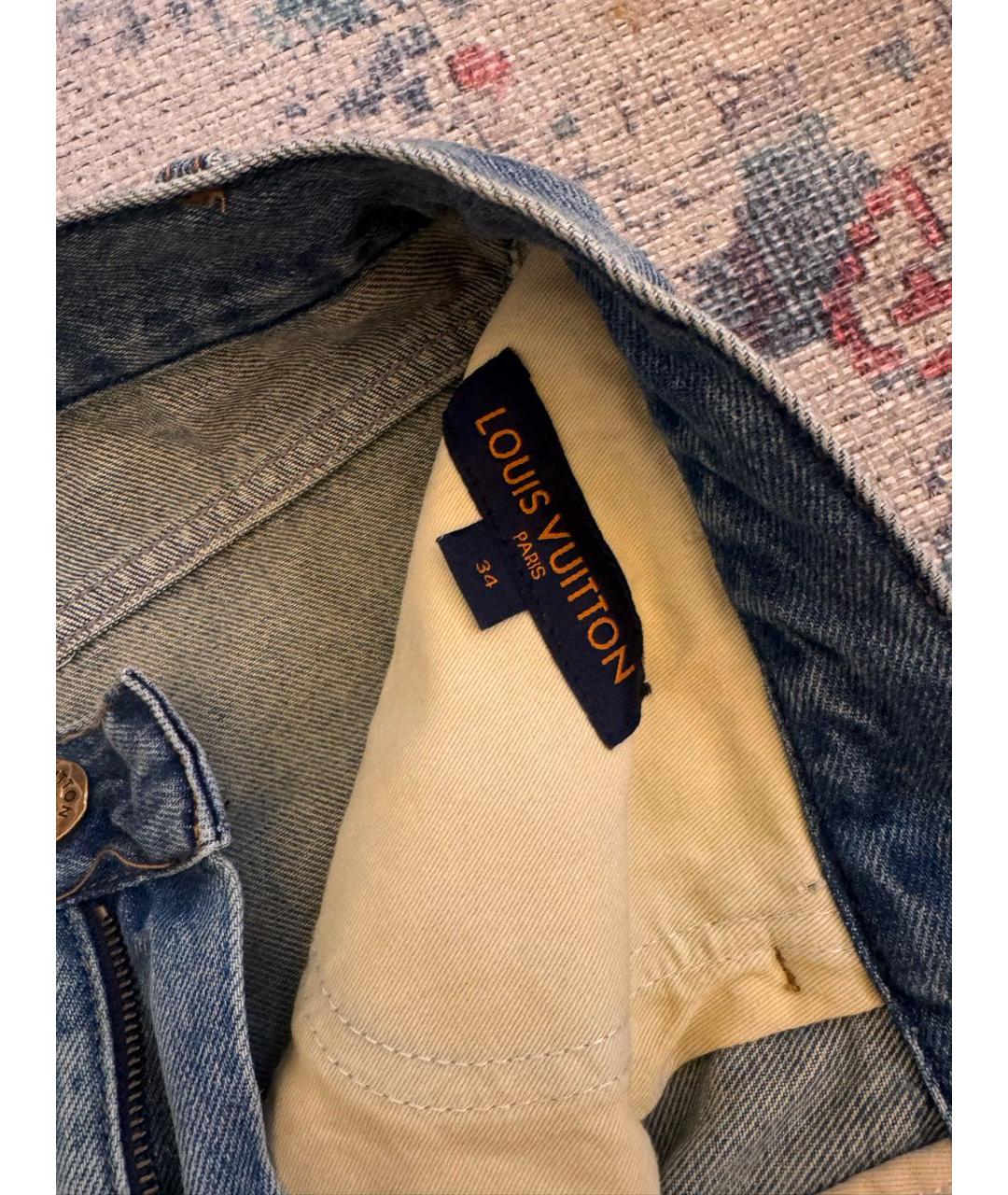 LOUIS VUITTON Голубые хлопковые прямые джинсы, фото 6