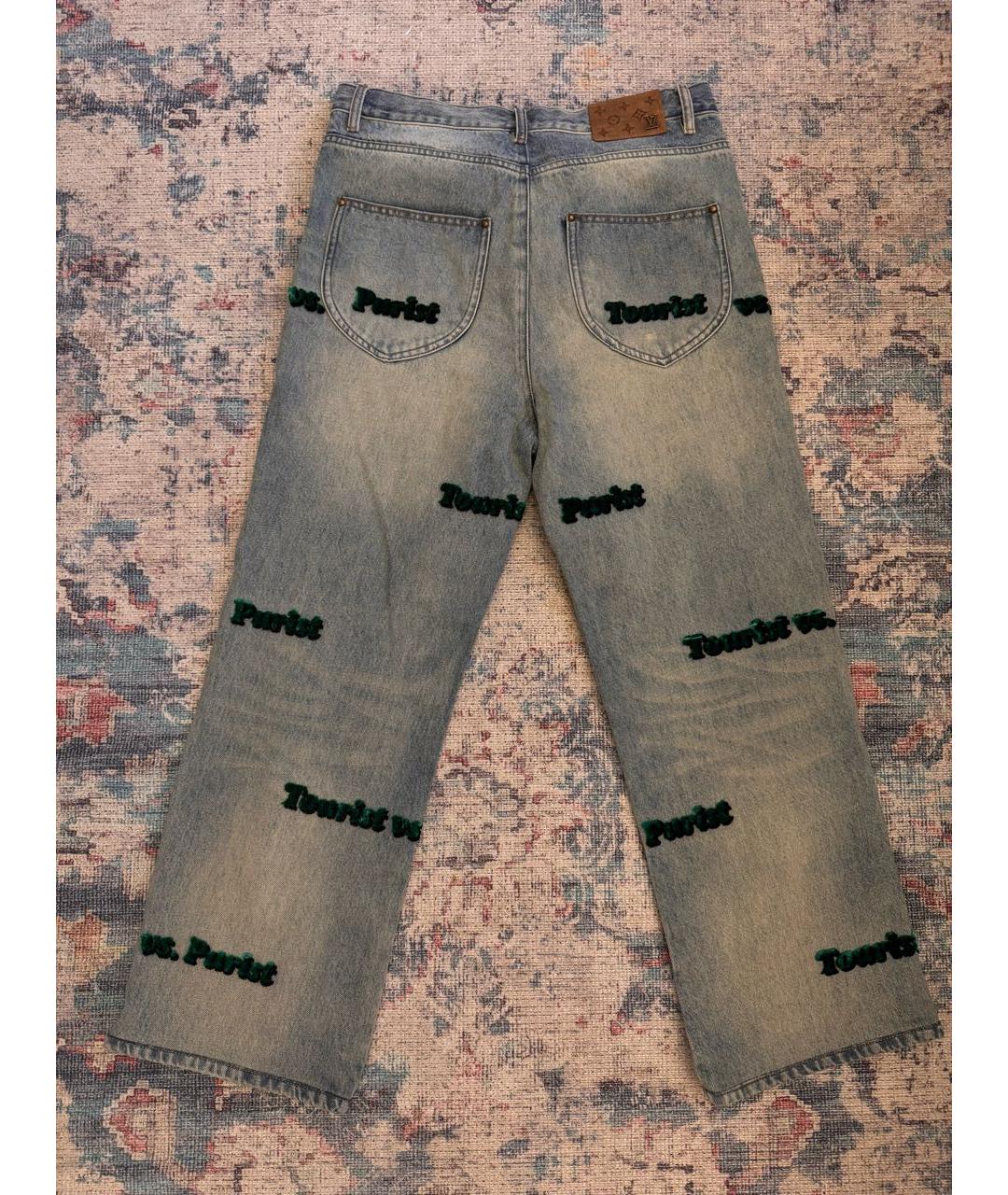 LOUIS VUITTON Голубые хлопковые прямые джинсы, фото 2