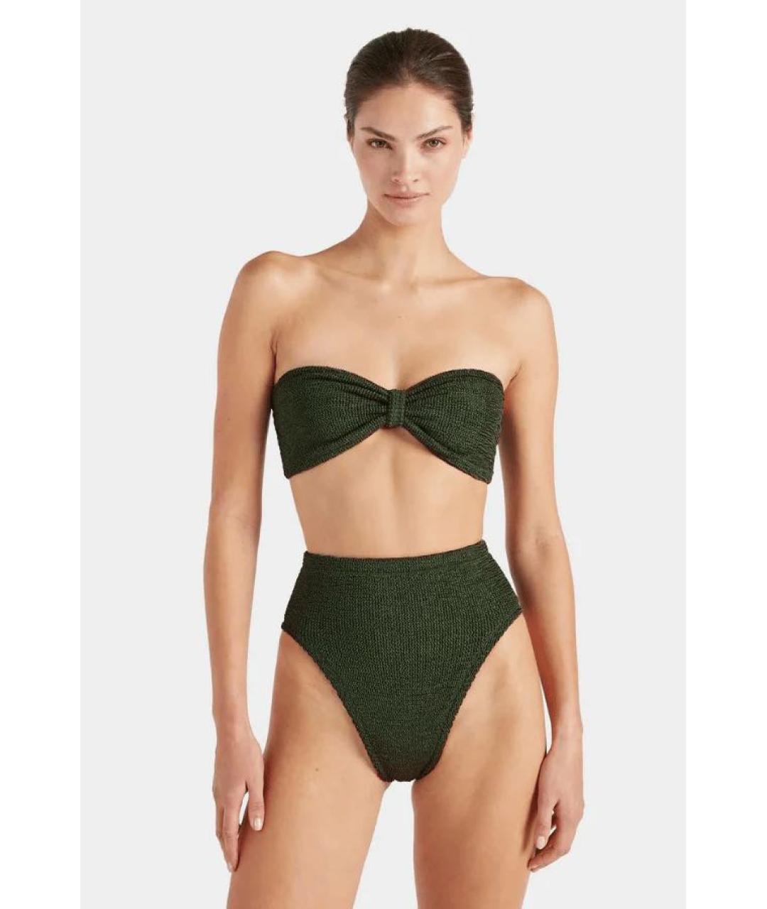 HUNZA G Хаки полиэстеровый купальник, фото 2