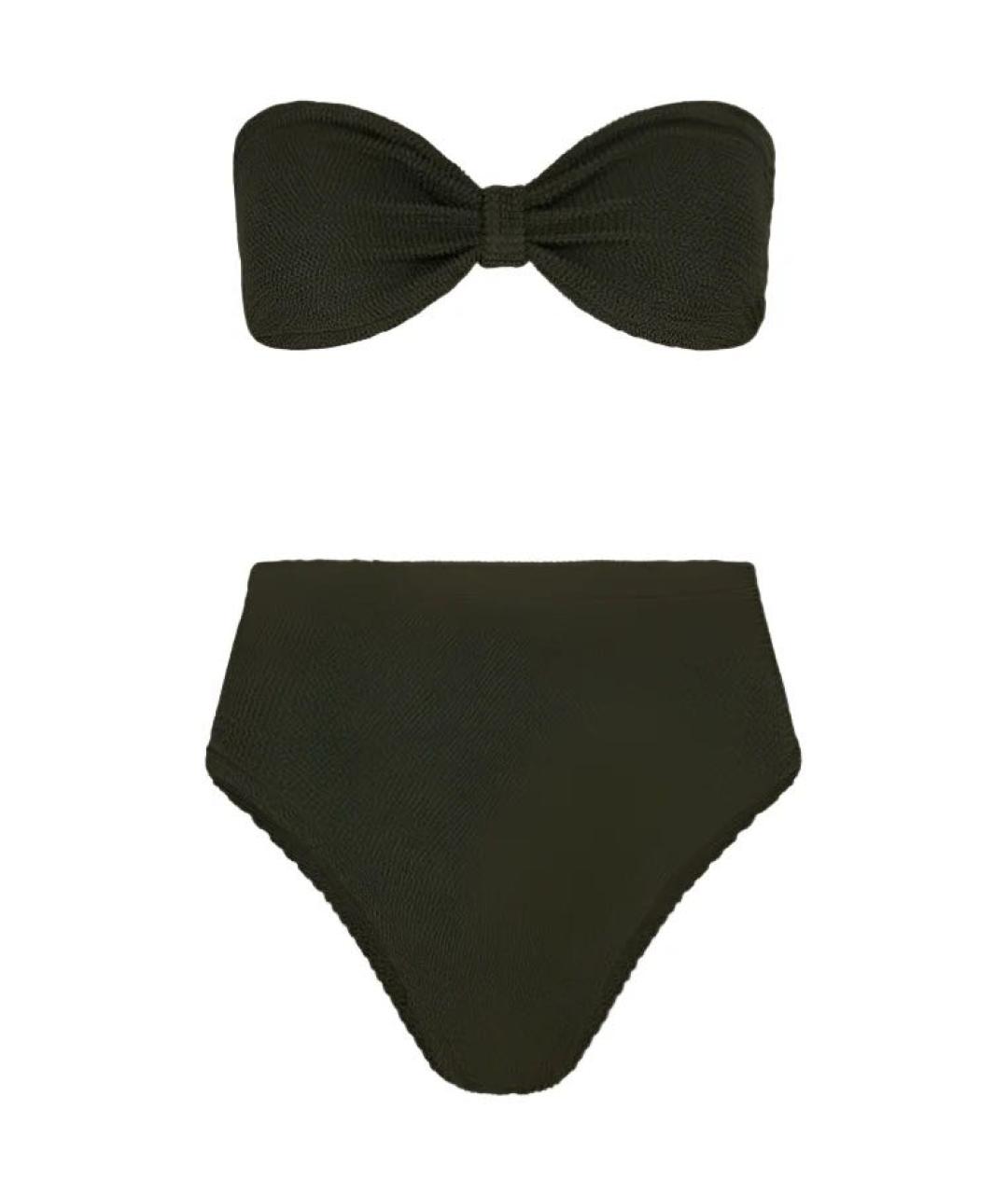 HUNZA G Хаки полиэстеровый купальник, фото 4