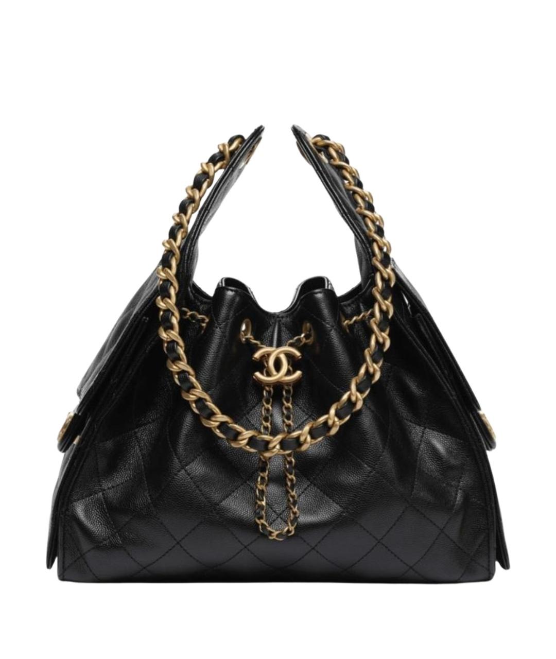CHANEL Черная кожаная сумка через плечо, фото 1