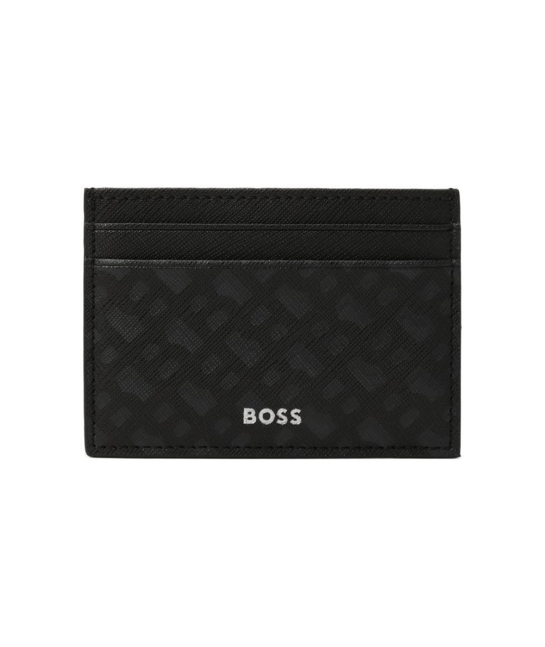 HUGO BOSS Черный кожаный кардхолдер, фото 1