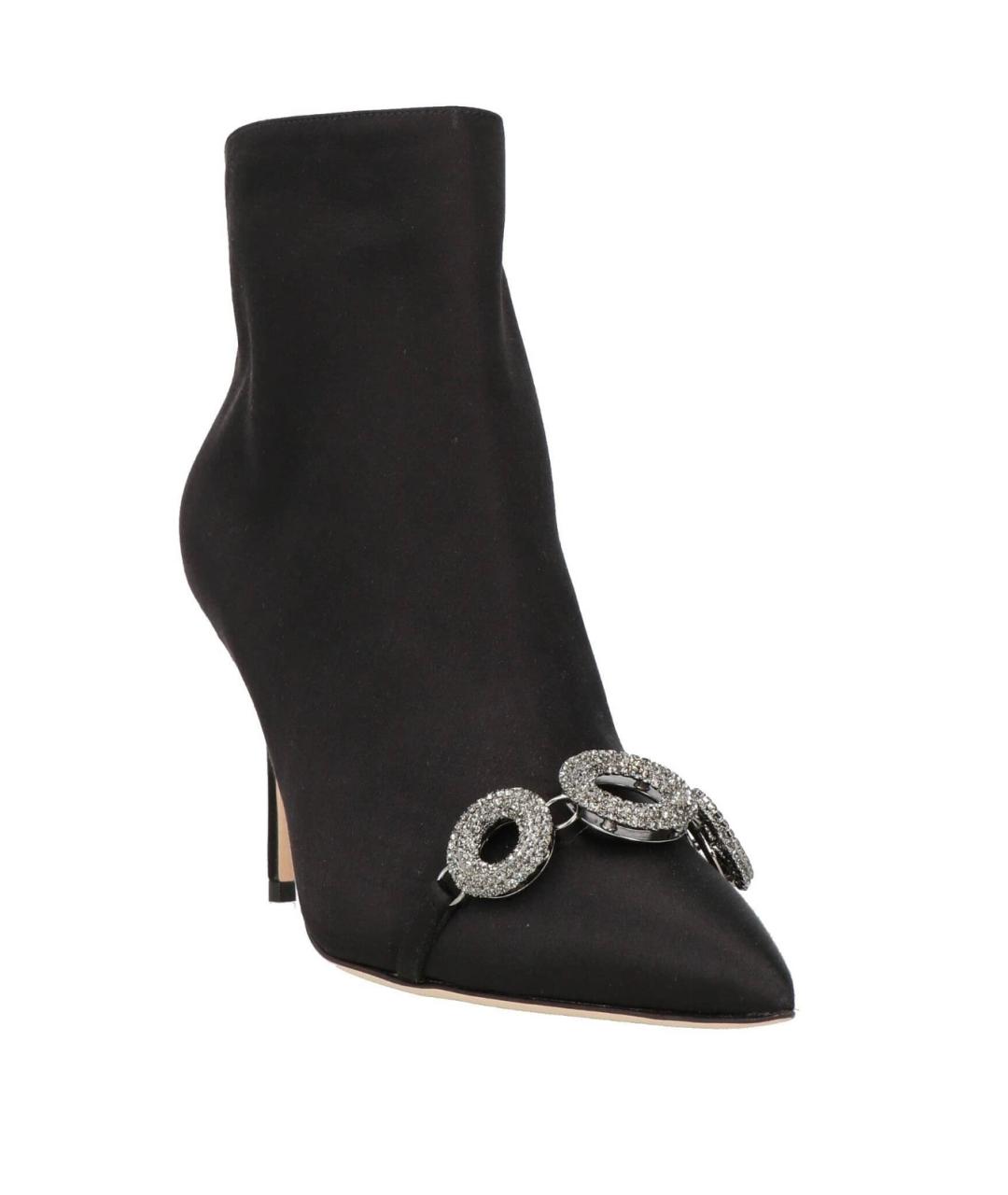 MANOLO BLAHNIK Черные текстильные ботильоны, фото 2