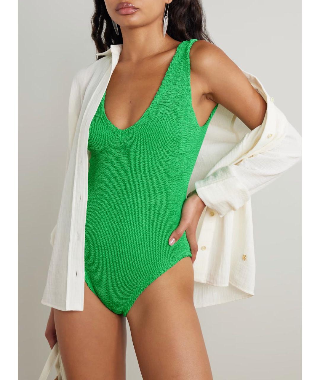 HUNZA G Зеленый полиэстеровый купальник, фото 2