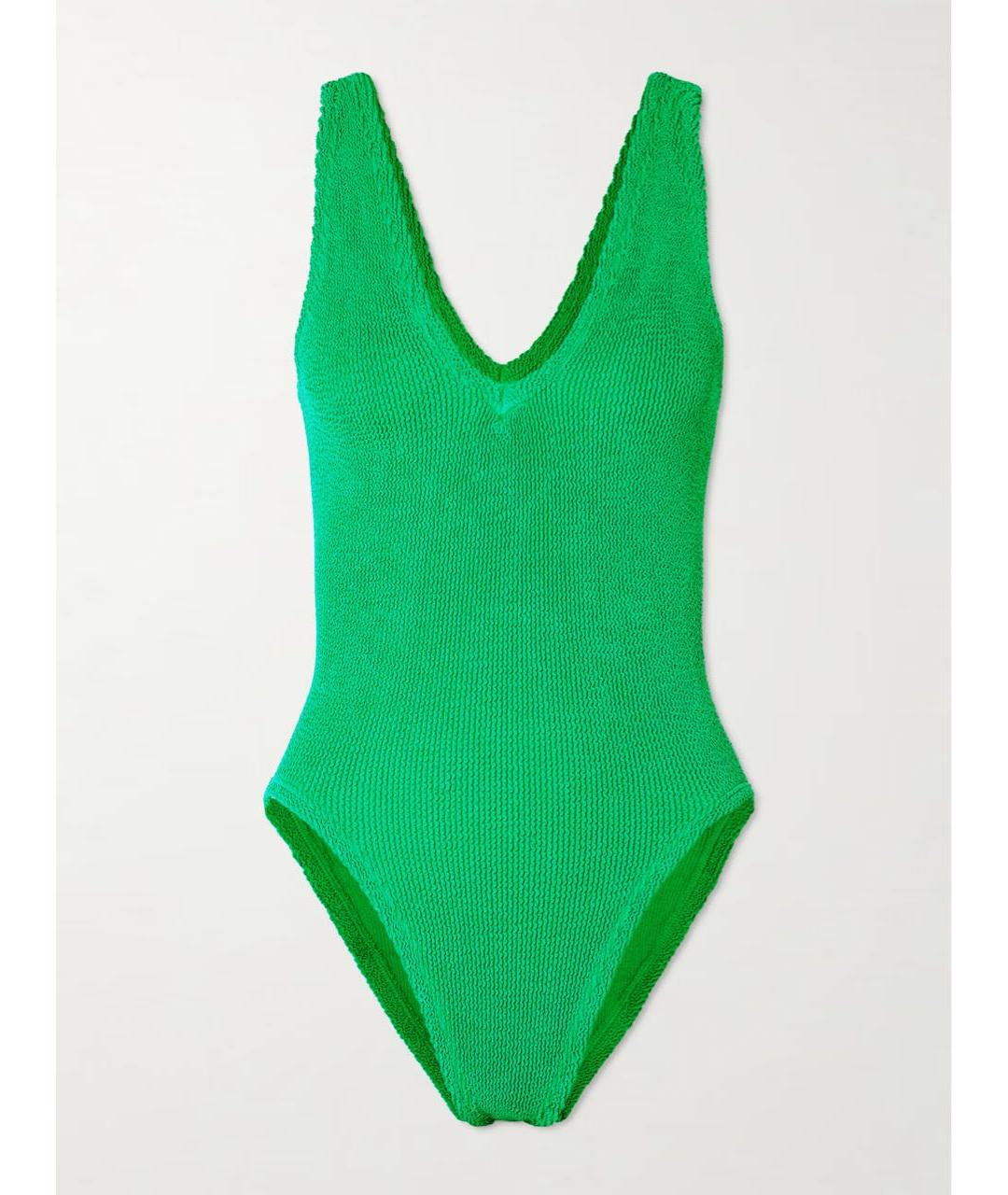 HUNZA G Зеленый полиэстеровый купальник, фото 5