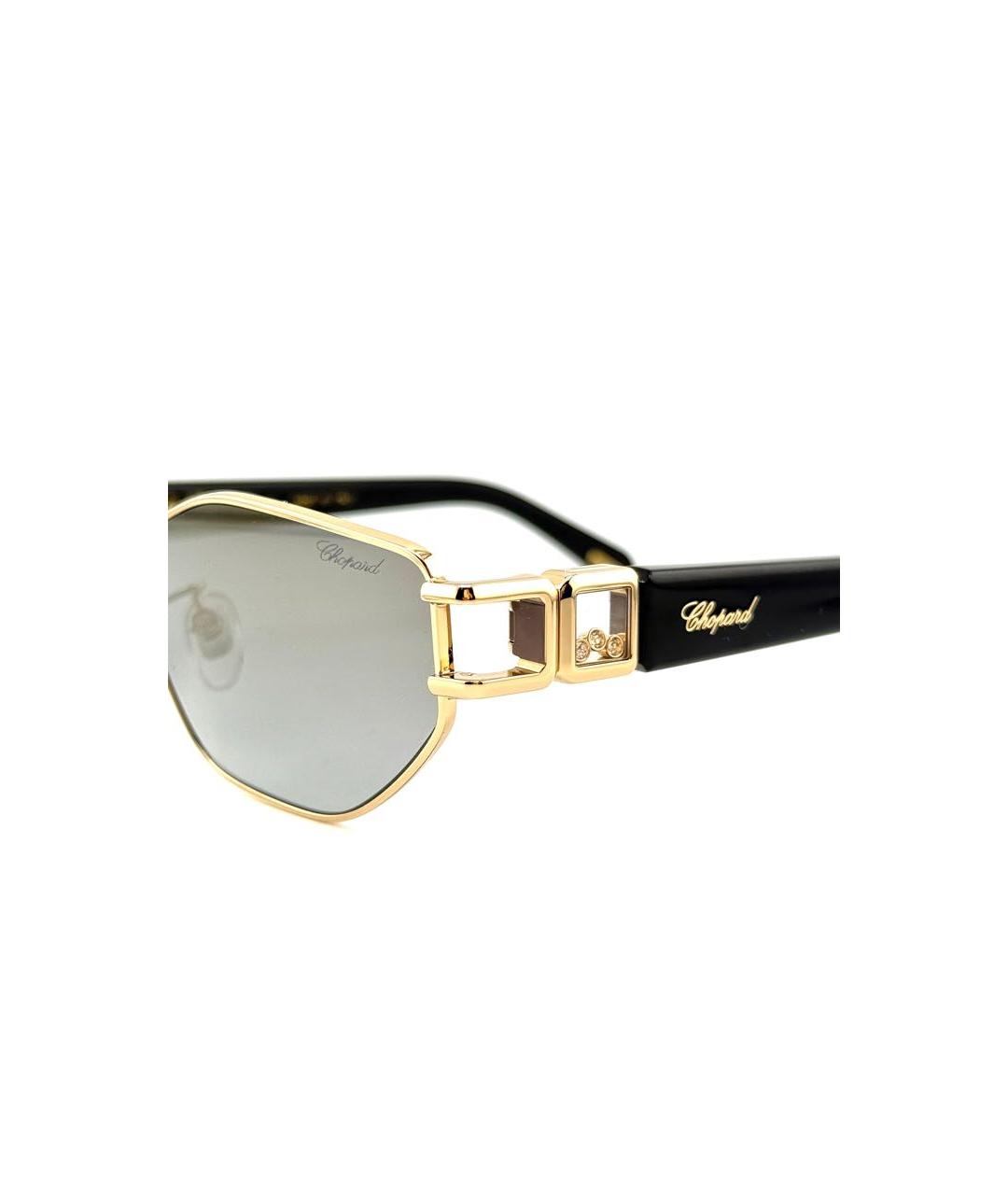CHOPARD Золотые металлические солнцезащитные очки, фото 2