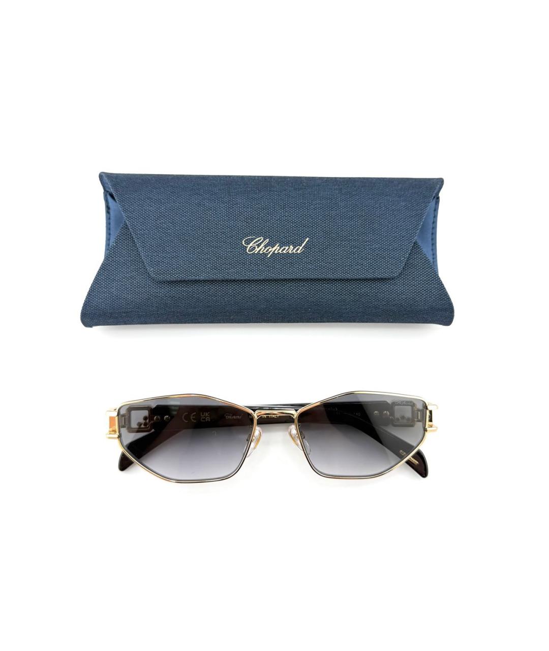 CHOPARD Золотые металлические солнцезащитные очки, фото 3