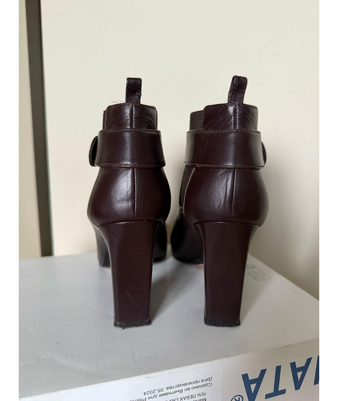 CHANEL Коричневые кожаные ботильоны, фото 4