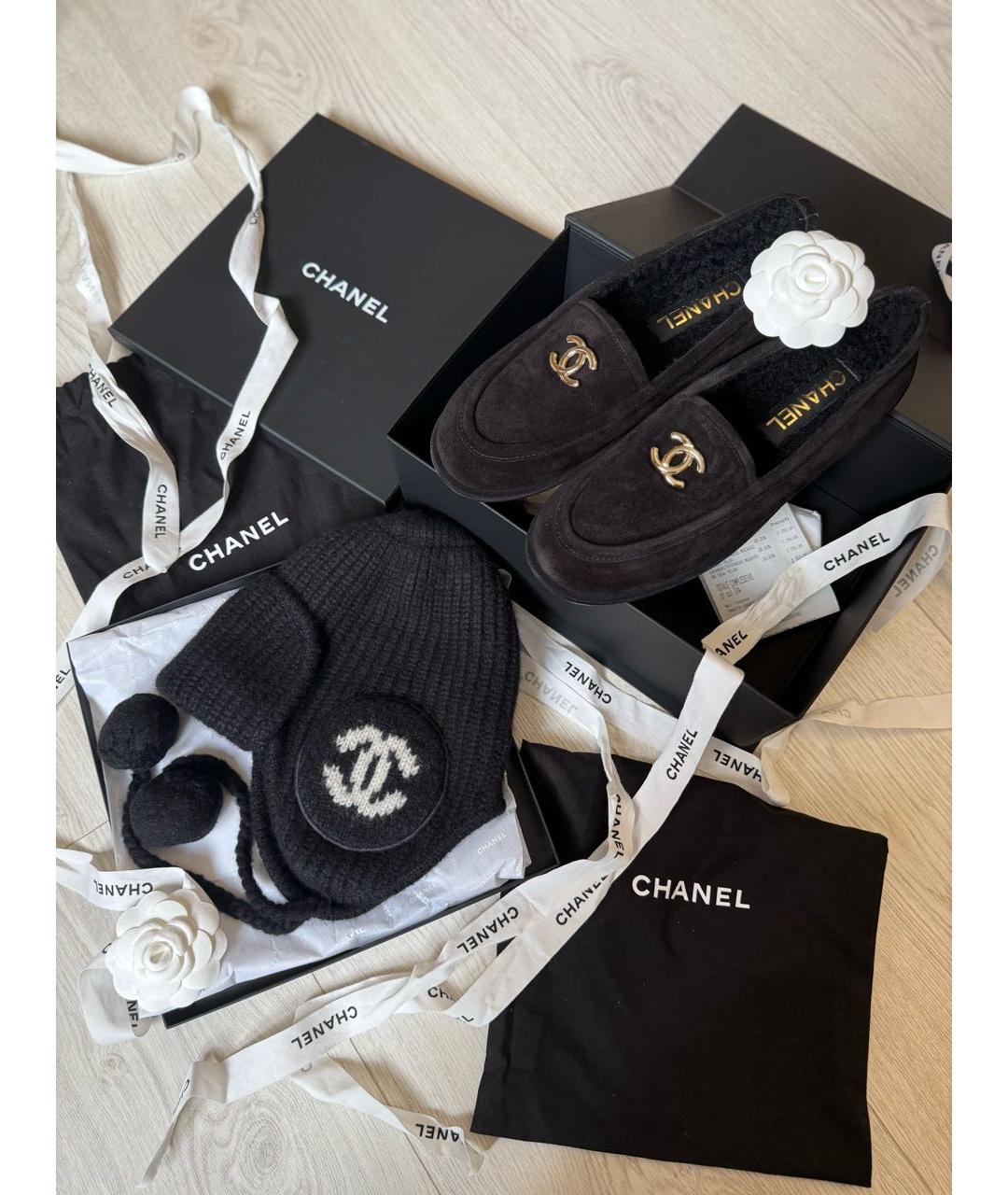 CHANEL Черная кашемировая шапка, фото 3