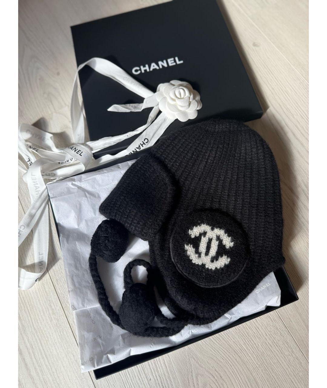 CHANEL Черная кашемировая шапка, фото 2