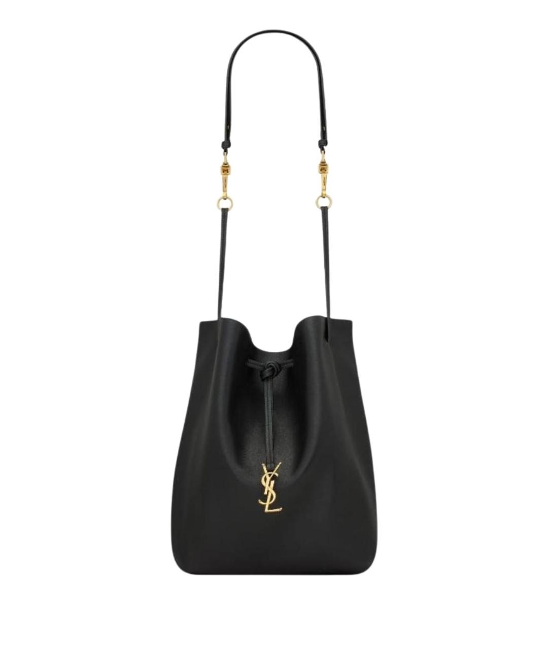 SAINT LAURENT Черная кожаная сумка через плечо, фото 1
