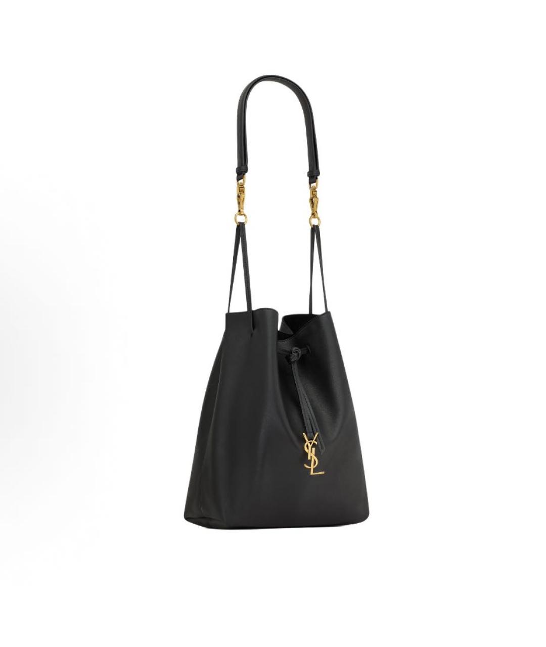 SAINT LAURENT Черная кожаная сумка через плечо, фото 2