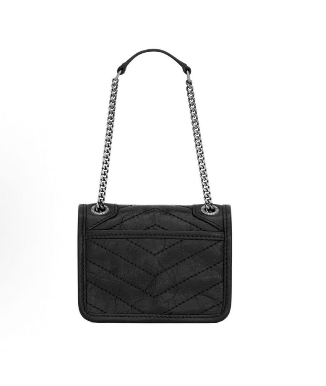 SAINT LAURENT Черная кожаная сумка через плечо, фото 4