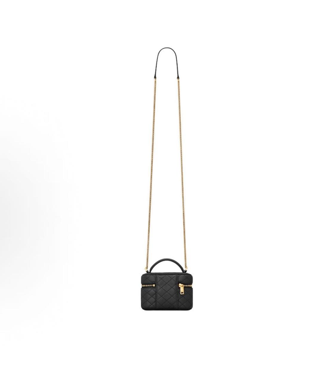 SAINT LAURENT Черная кожаная сумка через плечо, фото 5